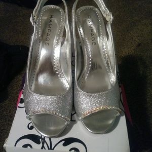 Silver heels 8.5